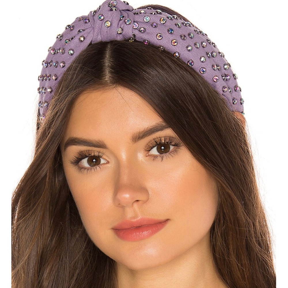 Lele Sadoughi Woven Crystal Headband Lilac